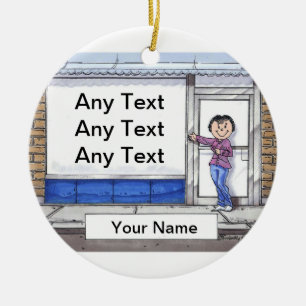 Ornement En Céramique Front du magasin - Femme