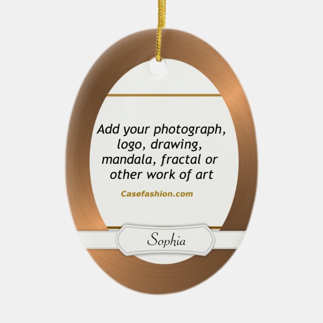 Ornement En Céramique Frontière en céramique ovale d'en cuivre (Devant)