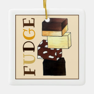 Ornement En Céramique Fudge Stack Confection Confection Sucres de confis