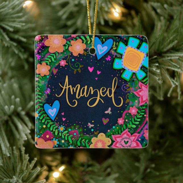 Ornement En Céramique Fun Floral Amazed Joli Dragonfly Inspirivity (Arbre)