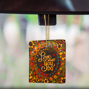 Ornement En Céramique Fun Floral Inspirant Vie Citation Inspirivité