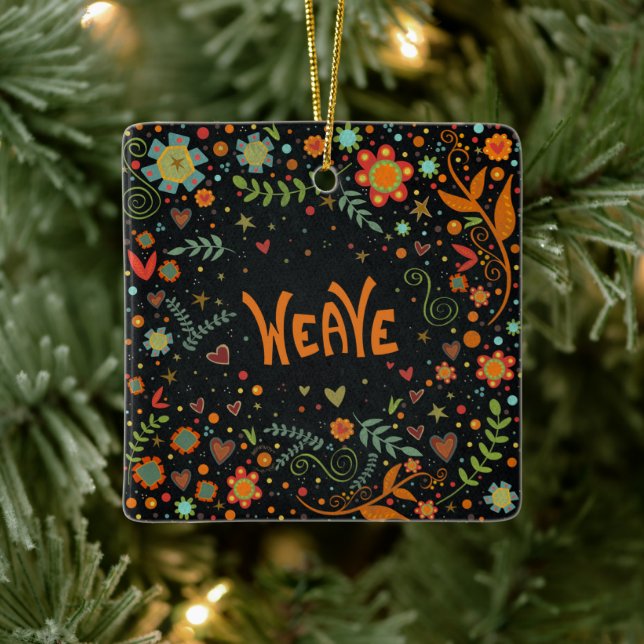 Ornement En Céramique Fun Floral Weave Encourageant l'Inspirivité (Arbre)