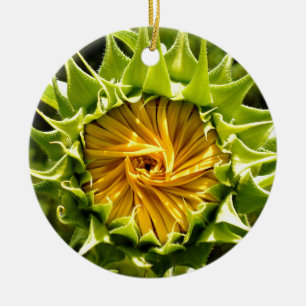 Ornement En Céramique Fun jaune floral tournesol