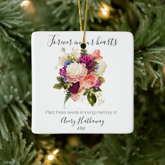 Ornement En Céramique Funérailles de l'orchidée rose rose violet (Arbre)