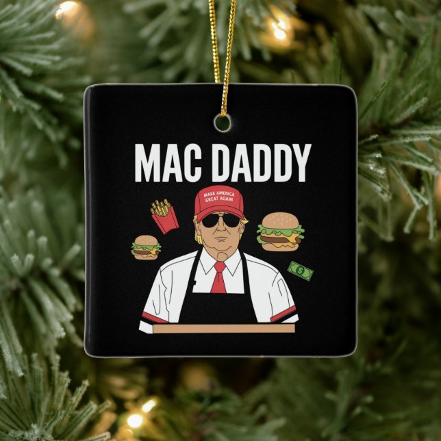Ornement En Céramique Funky Trump Fries Fries Fries Mac Daddy (Arbre)