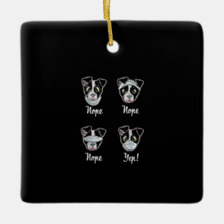 Ornement En Céramique Funny Boston Terrier Gift Mouth Nose Mask Dogs T-S