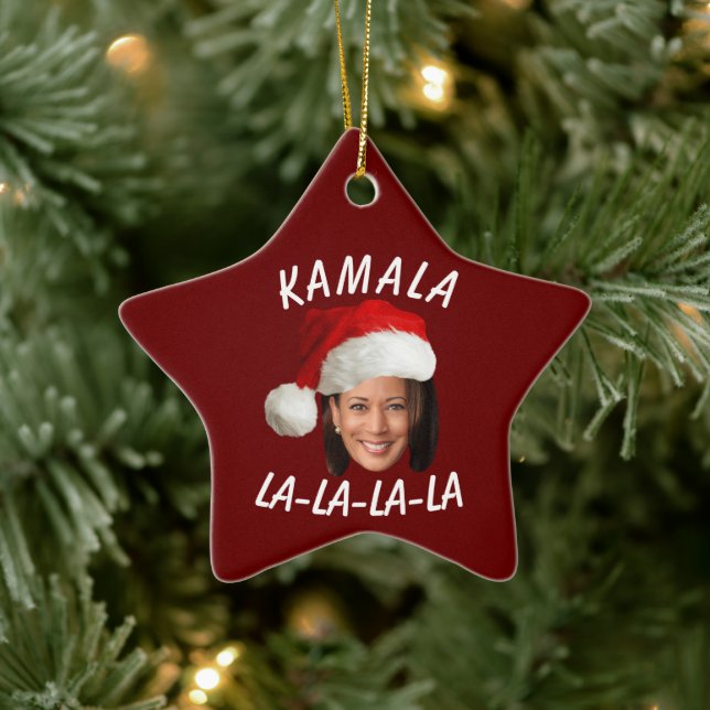 Ornement En Céramique Funny Kamala Harris Face Santa Hat Noël (Arbre)