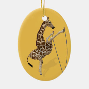 Ornement En Céramique Funny Sporty Giraffe