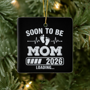Ornement En Céramique Future Maman 2026 Annonce de Grossesse en Attente
