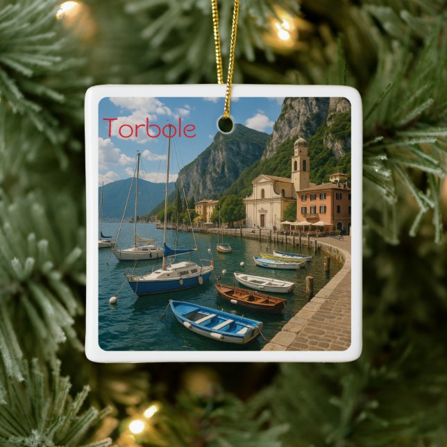 Ornement En Céramique GAL120 TORBOLE, Lac de Garde, Italie, (Arbre)