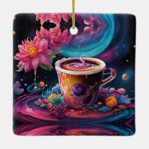 Ornement En Céramique Galaxy Garden Coffee Art