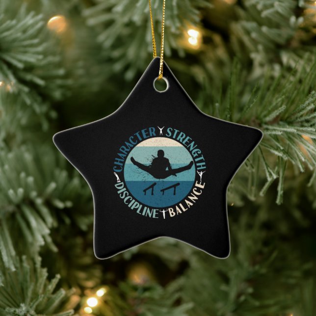 Ornement En Céramique Garçons Gymnastique Caractère Force Discipline (Arbre)