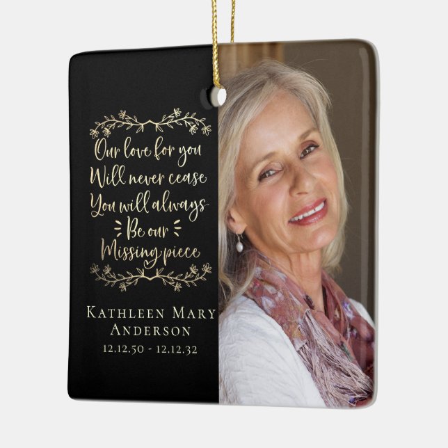 Ornement En Céramique Garde-photo commémorative de pièce manquante de l' (Gauche)