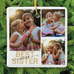 Ornement En Céramique Gardien photo de la meilleure soeur jamais