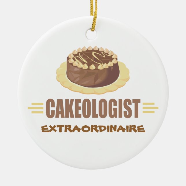 Ornement En Céramique Gâteau au chocolat amusant (Devant)