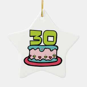 Ornement En Céramique Gâteau d'anniversaire de 30 ans