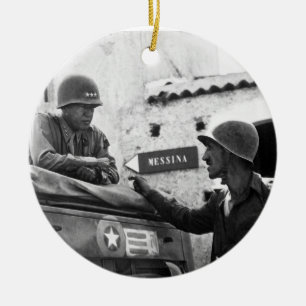 Ornement En Céramique Général George S. Patton et colonel Lyle Bernard