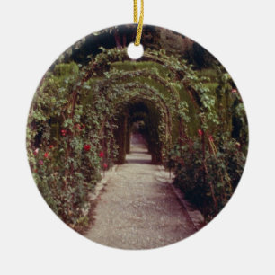 Ornement En Céramique Generalife blanc, flo d'Alhambra, Grenade, Espagne