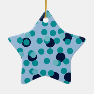 Ornement En Céramique Géométrique Pop années 60-70 Teal Bulles Milieu de