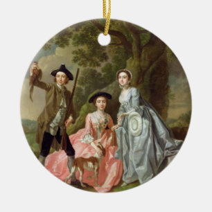 Ornement En Céramique George Rogers avec son épouse, Margaret, et son
