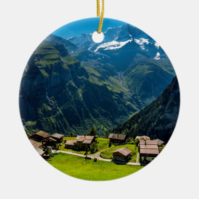 Ornement En Céramique Gimmelwald dans les Alpes suisses - Suisse (Devant)