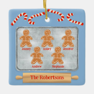 Ornement En Céramique Gingerbread Cookies Famille de cinq