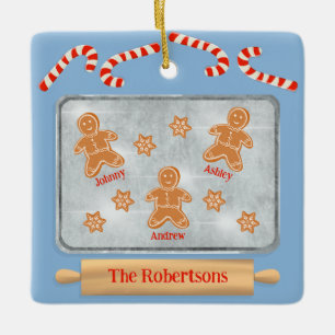 Ornement En Céramique Gingerbread Cookies Famille de trois