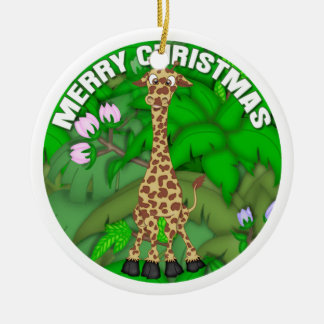 Ornement En Céramique Girafe de Joyeux Noël