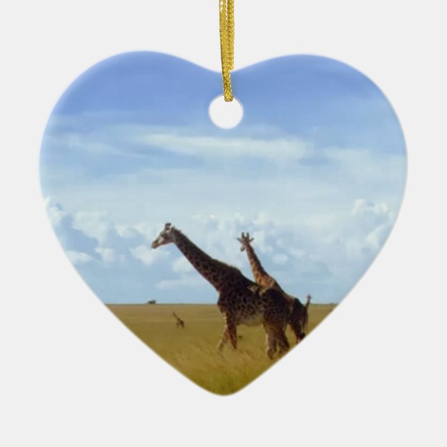 Ornement En Céramique Giraffe africaine Safari : Parc national du Kenya (Devant)