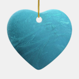 Ornement En Céramique Glaces Water Ice Blue Frost Chic Winter métallc