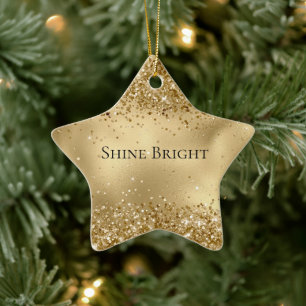 Ornement En Céramique Glam Gold Luxe Glitzy Sparkle Parties scintillant