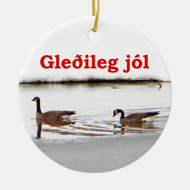 Ornement En Céramique Gleðileg jól - Honkers - Oies du Canada (Devant)