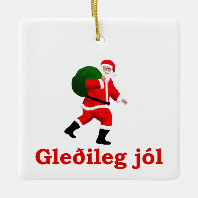 Ornement En Céramique Gleðileg jól - Père Noël (Devant)