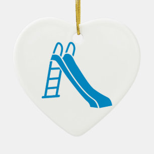 Ornement En Céramique Glissière bleue