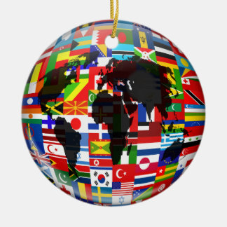 Ornement En Céramique Globe de drapeau