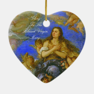 ORNEMENT EN CÉRAMIQUE GLOIRE À LA VIERGE BÉNÉFICIÉE MARY