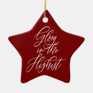 Ornement En Céramique Gloire au Plus Haut Religieux Noël Rouge
