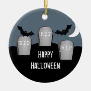 Ornement En Céramique Gloomy Graveyard Halloween Ornament