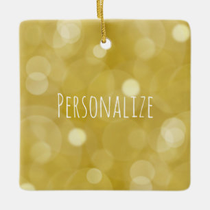 Ornement En Céramique Gold Bokeh Personnalisé