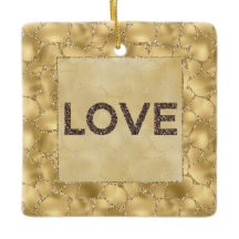 Gold Glitter Giraffe Print Love