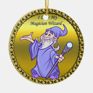 Ornement En Céramique Gold Magical magician sorceress purple wizard