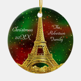 Ornement En Céramique Gold Paris Skyline #2 Christmas Starry