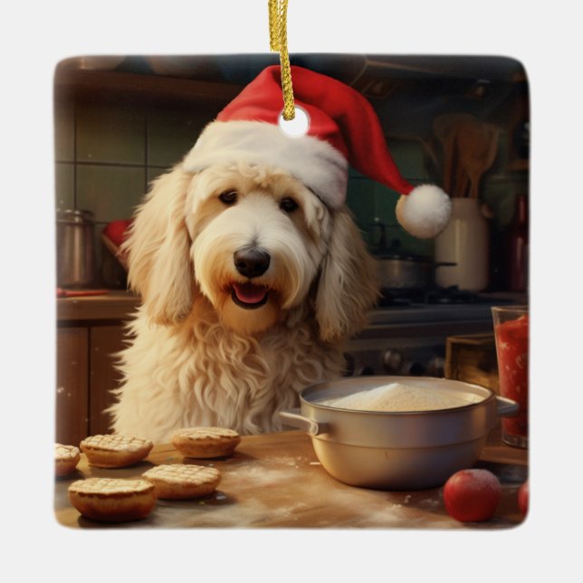 Ornement En Céramique Goldendoodle Christmas Cookies Holiday (Devant)
