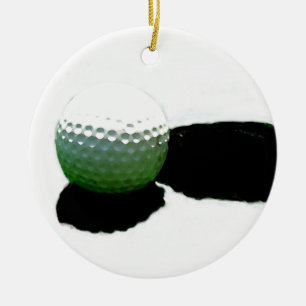 Ornement En Céramique Golf Ball & Hole