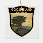Ornement En Céramique Goose Island State Park Texas Vintage<br><div class="desc">Illustration du parc d'état de Goose Island. C'est un parc d'état dans l'état américain du Texas,  situé au nord de la ville de Rockport sur la côte du golfe du Mexique.</div>