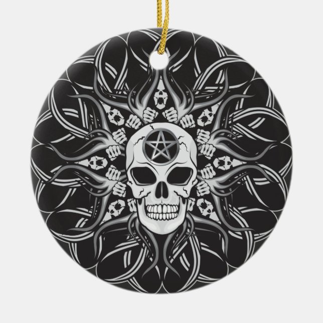 Ornement En Céramique Goth Skull (Devant)