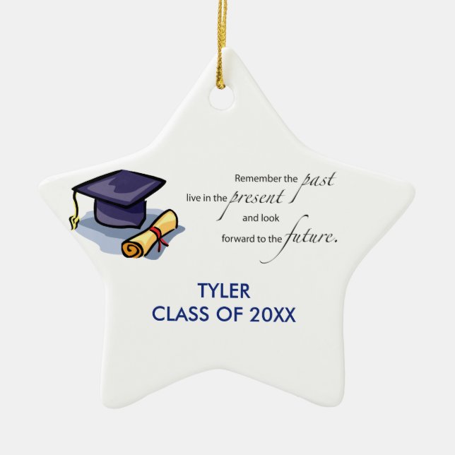 Ornement En Céramique Graduation congratulations Remember the Past (Devant)