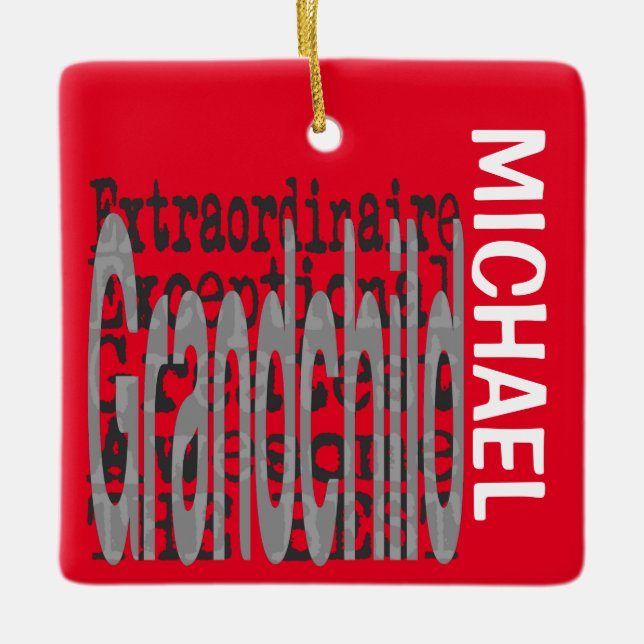 Ornement En Céramique Grand-Enfant Extraordinaire PERSONNALISÉ (Devant)