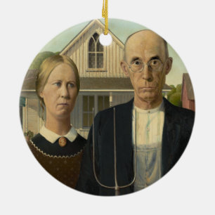 Ornement En Céramique Grant Wood - gothique américain