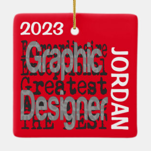 Ornement En Céramique Graphic Designer Extraordinaire PERSONNALISÉ